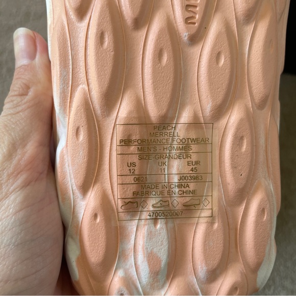 Merrell  Hydro Moc Sliders Size UK 11 Peach Slippers Sandals New With Box - Picture 5 of 9